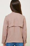G7877-TAUPE Button-Down Cargo Jacket Back