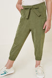G7966-ARMY Belted Joggers Front