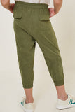 G7966-ARMY Belted Joggers Back