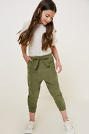 G7966-ARMY Belted Joggers Alternate Angle