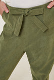 G7966-ARMY Belted Joggers Front Detail