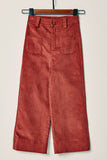 G7978-BERRY Corduroy Wide Leg Pants Alternate Angle