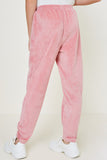 G7979-PINK Velour Joggers Back