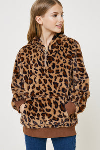 LEOPARD フード付き ストライプパーカー 42 Cameron Zip Up Hoodie - Leopard – AFRM