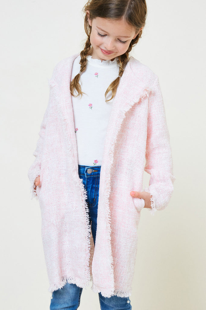 Girls' Frayed Tweed Duster Winter Coat – Hayden Girls