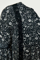 G8102-BLACK Floral Lace Mini Tunic Dress Front Detail