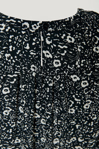 G8102-BLACK Floral Lace Mini Tunic Dress Front Detail