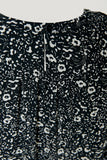 G8102-BLACK Floral Lace Mini Tunic Dress Front Detail