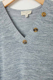 G8249-GREY Knit V-Neck T-Shirt Front Detail
