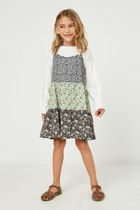 G8288-NAVY Floral Swing Dress Full Body