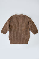 G9012-MOCHA Knit Cardigan Back
