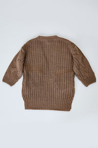 G9012-MOCHA Knit Cardigan Back