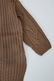 G9012-MOCHA Knit Cardigan Front Detail