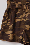 G9090-CAMO Belted Paperbag Shorts Front Detail