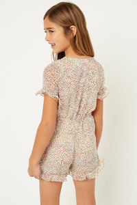 G9283-CREAM Dotted Romper Back