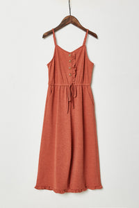 G9284-RUST Ruffle Knit Jumper Alternate Angle