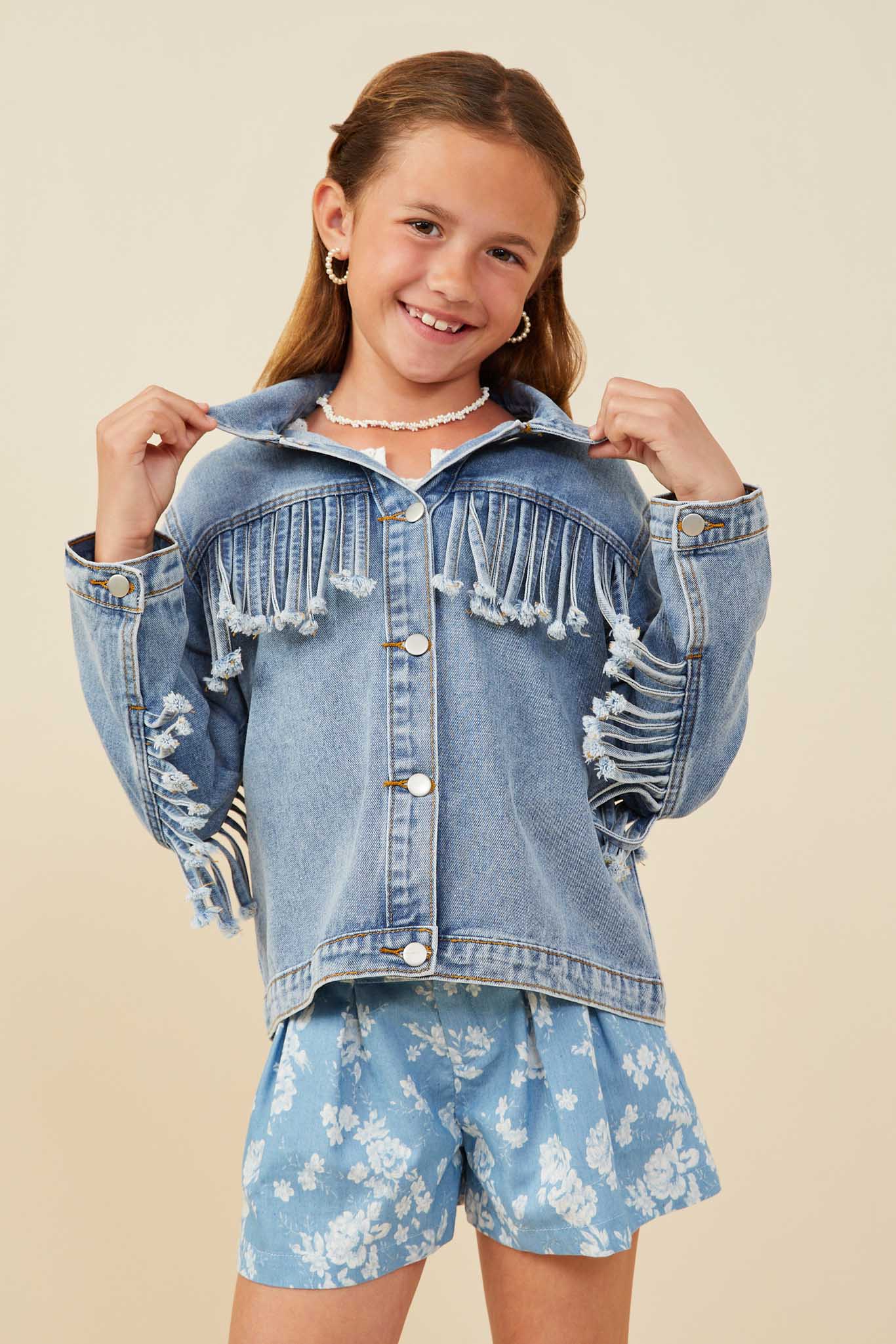 Fringed Detail Denim Jacket