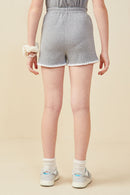 GB0363 Grey Crochet Stitch Detail Ribbed Knit Boxer Shorts Back