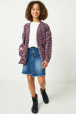 GC3120 Purple Girls Multi-Color Yarn Knit Sweater Cardigan Full Body