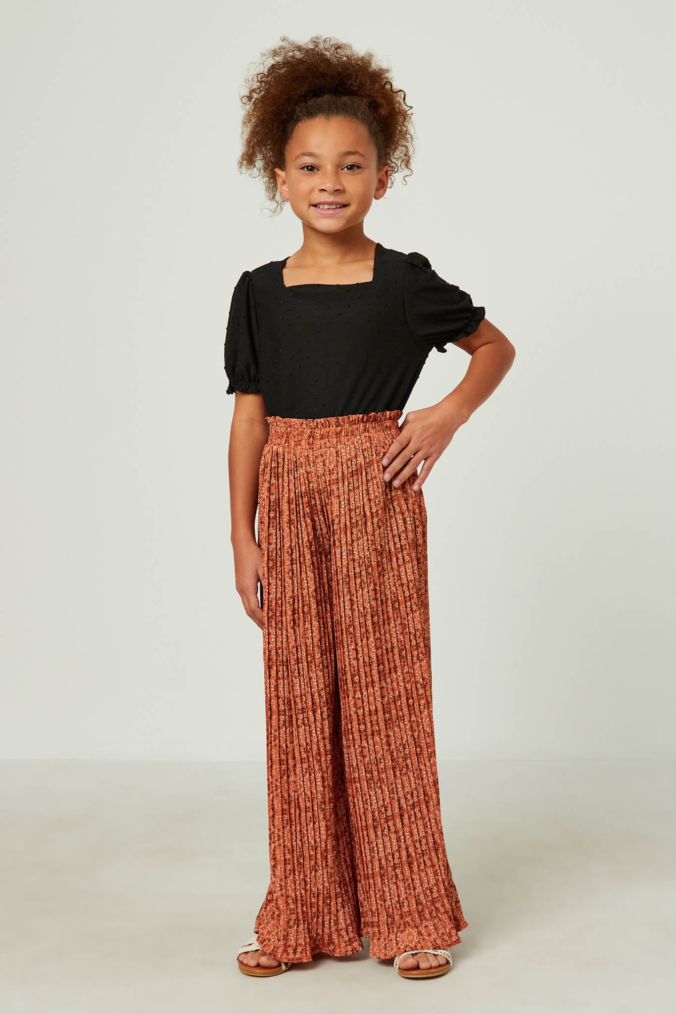 Square Neck Swiss Dot Knit Top