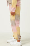 GDN4065 PINK Girls Brushed Knit Block Stripe Joggers
