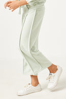 GDN4134 SAGE Girls Seam Detail Brushed Terry Wide Leg Pants Side
