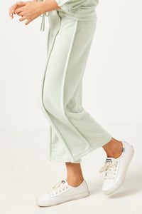 GDN4134 SAGE Girls Seam Detail Brushed Terry Wide Leg Pants Side