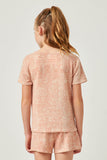 GDN4515 Coral Girls Zigzag Printed French Terry T Shirt Back