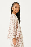 GDY2907 Leopard Girls Brushed Knit Leopard Peplum Top Side