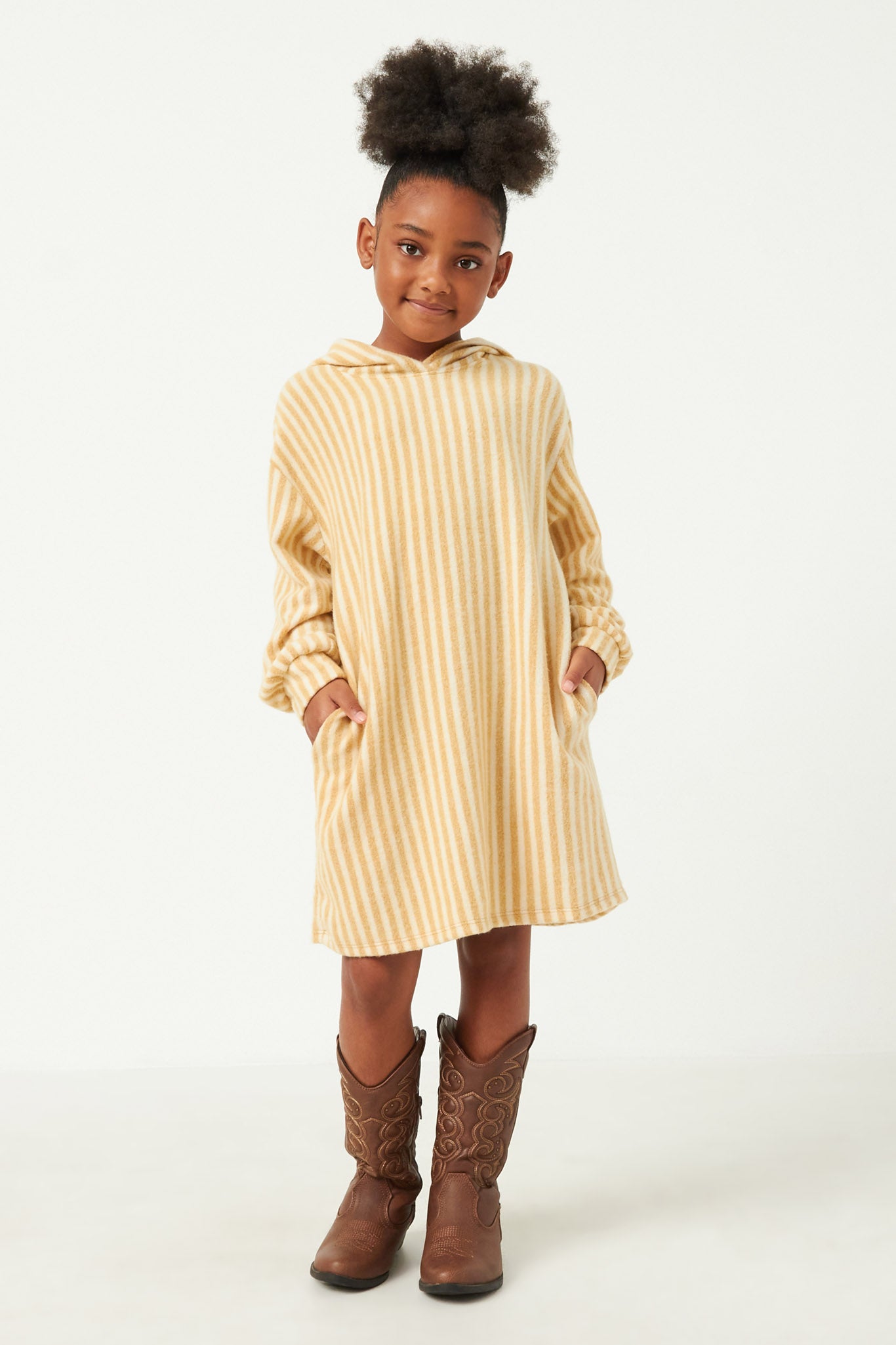 mustard yellow hoodie dress Oversized Hoodie Dress Womens Fleece Lined Long Sleeve Drawstring Plain Hooded Sweatshirts Pocket Pullover Top (Large, Yellow)
