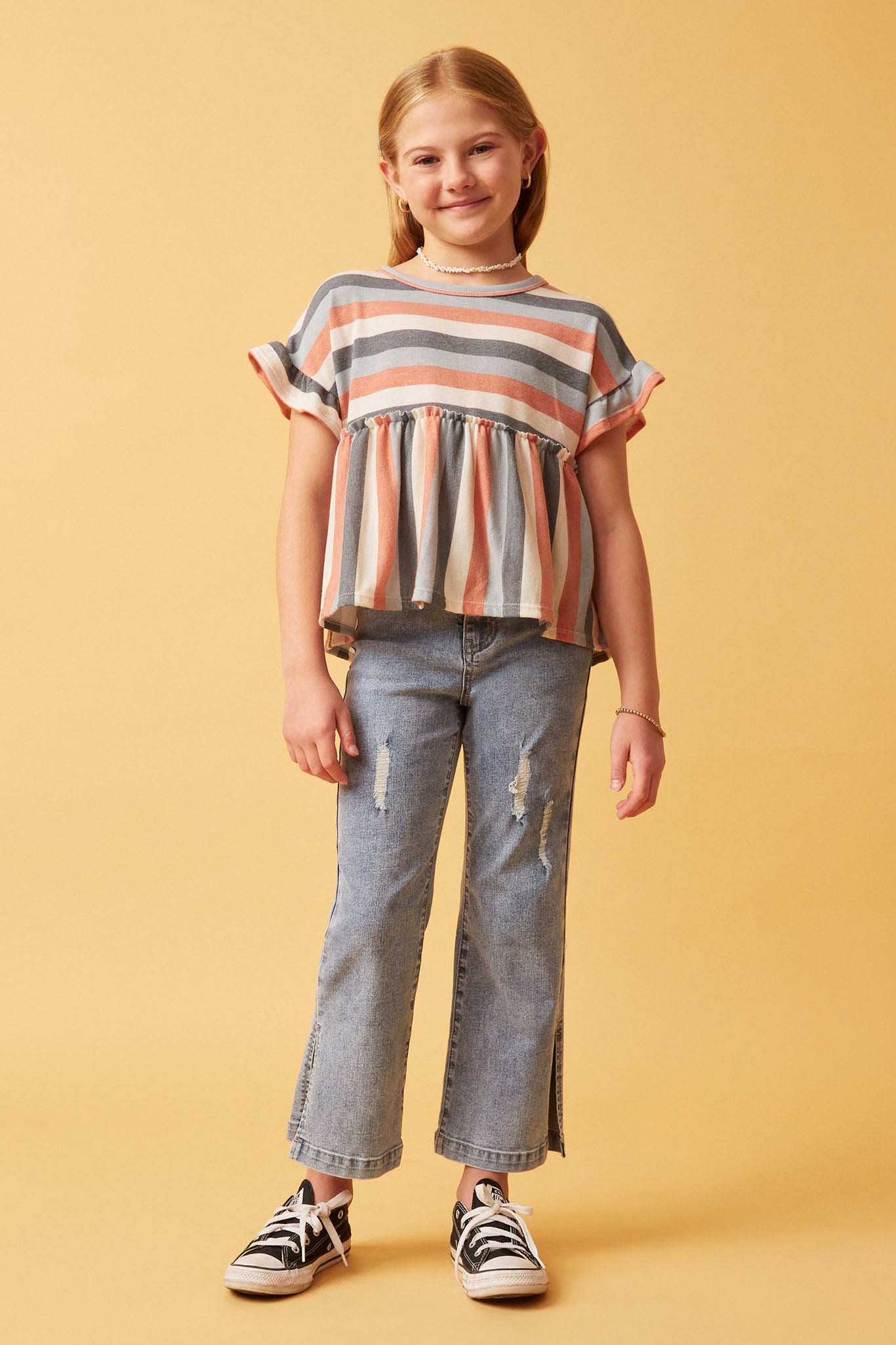 Stripe Terry Babydoll Tee