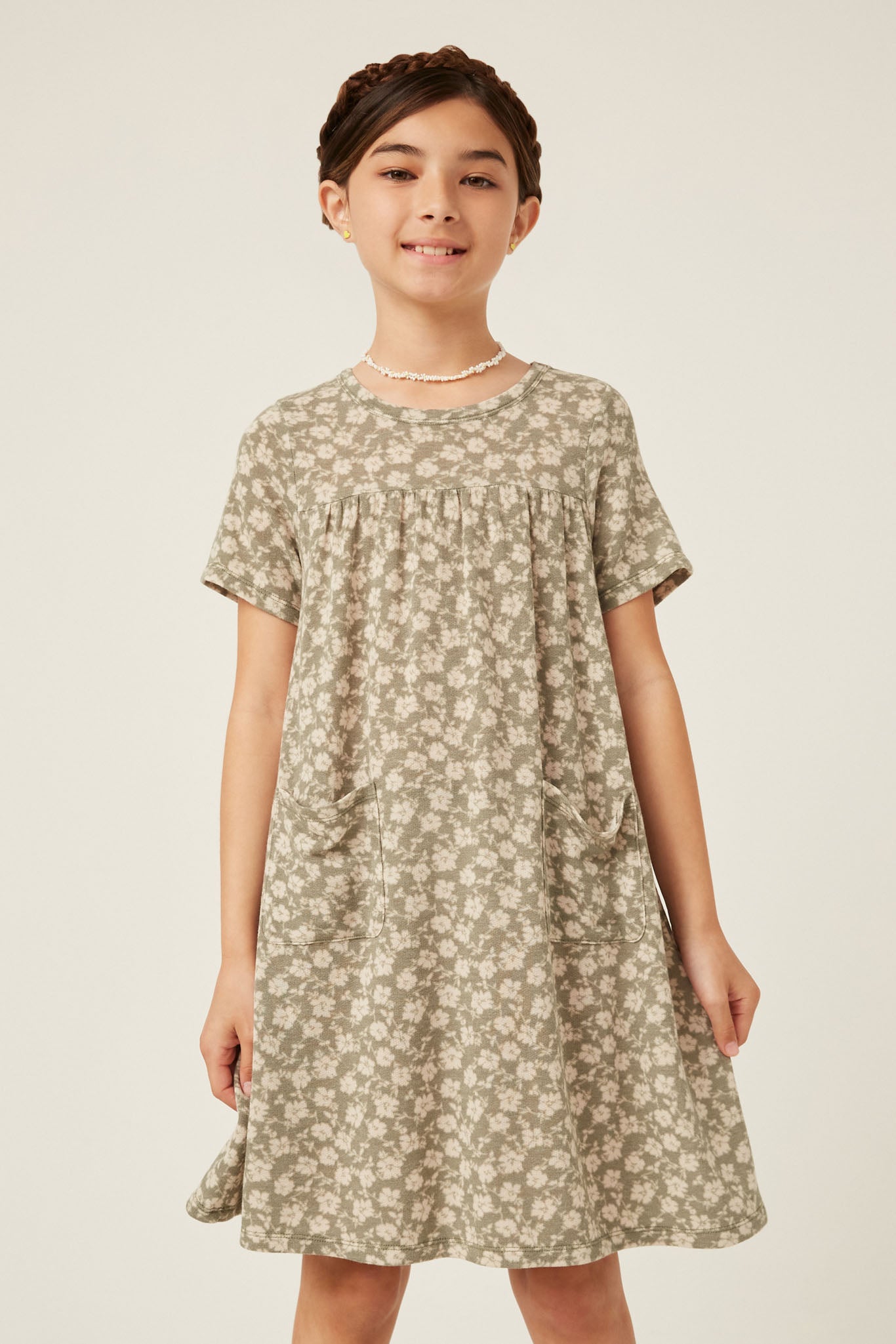 Floral French Terry Slouchy Pocket Dress