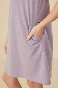 Girls Gathered Puff Sleeve French Terry Knit Dress  Detail