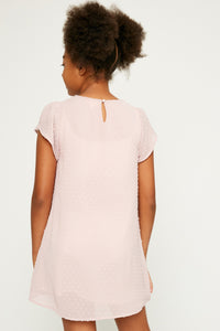 GJ1003-PINK Dotted Textured Shift Dress Back