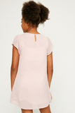 GJ1003-PINK Dotted Textured Shift Dress Back