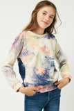 GJ3060 Cream Tie Dye Smocked Top Front