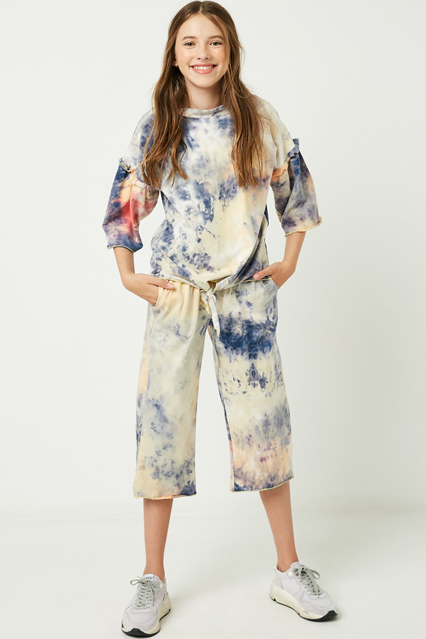 Tie Dye Tie Front Top