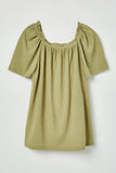 GJ3221 Olive Ruffled Wide Neck Ribbed Knit Top Flat Front