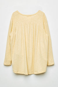GJ3271 Yellow Girls High-Low Burnout Knit Top Flat Back