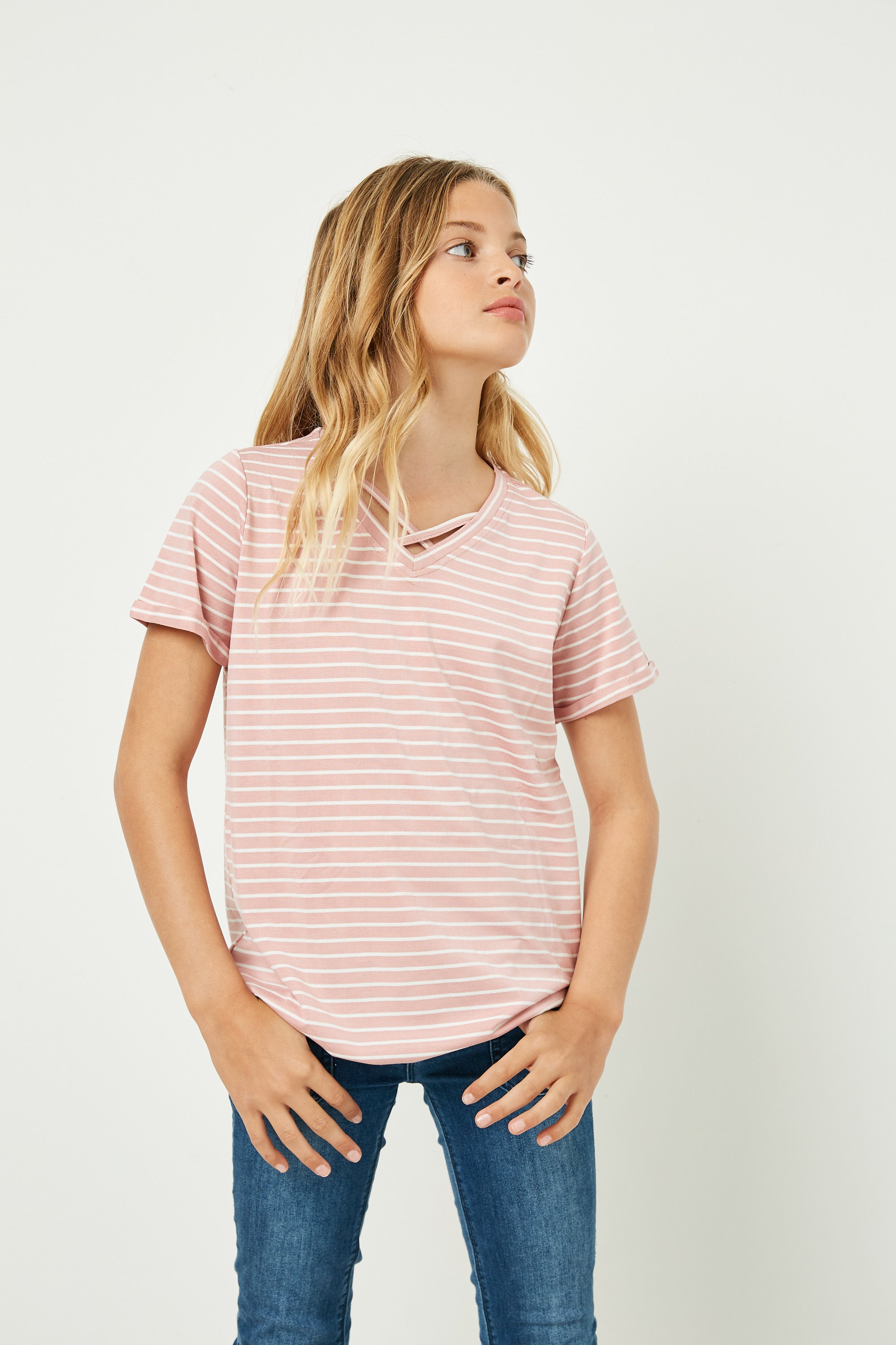 Striped Strappy V-Neck Top