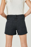 GJ3329 BLACK Girls Distressed Washed Color Denim Shorts Side