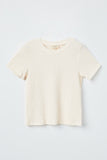 GJ3358 Ivory Girls Crumpled Textured Tee Flat Front