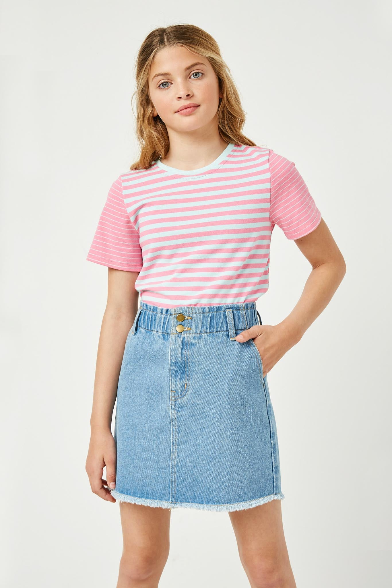 Mixed Stripe Print T-Shirt
