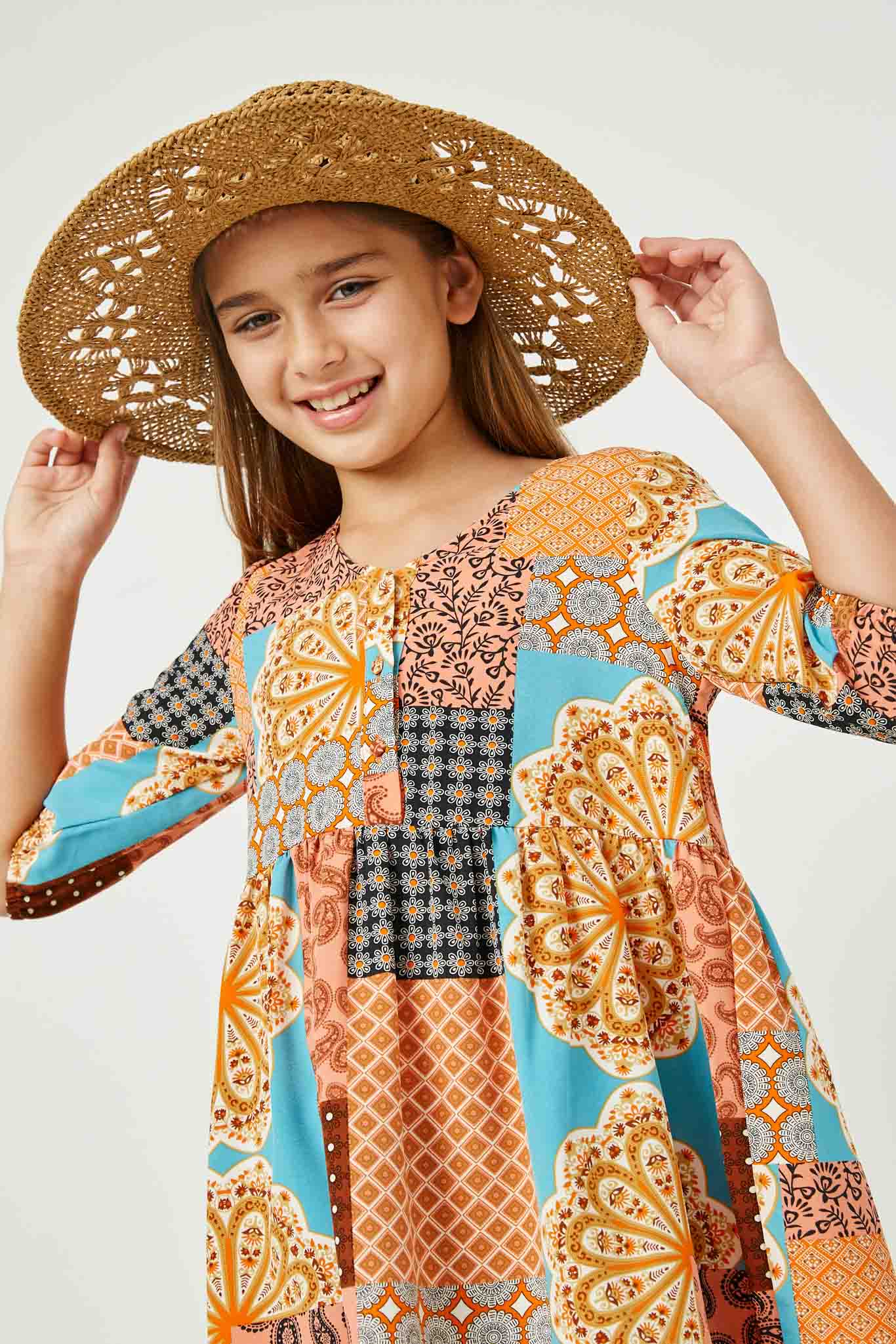 Printed Patch Tunic Dress