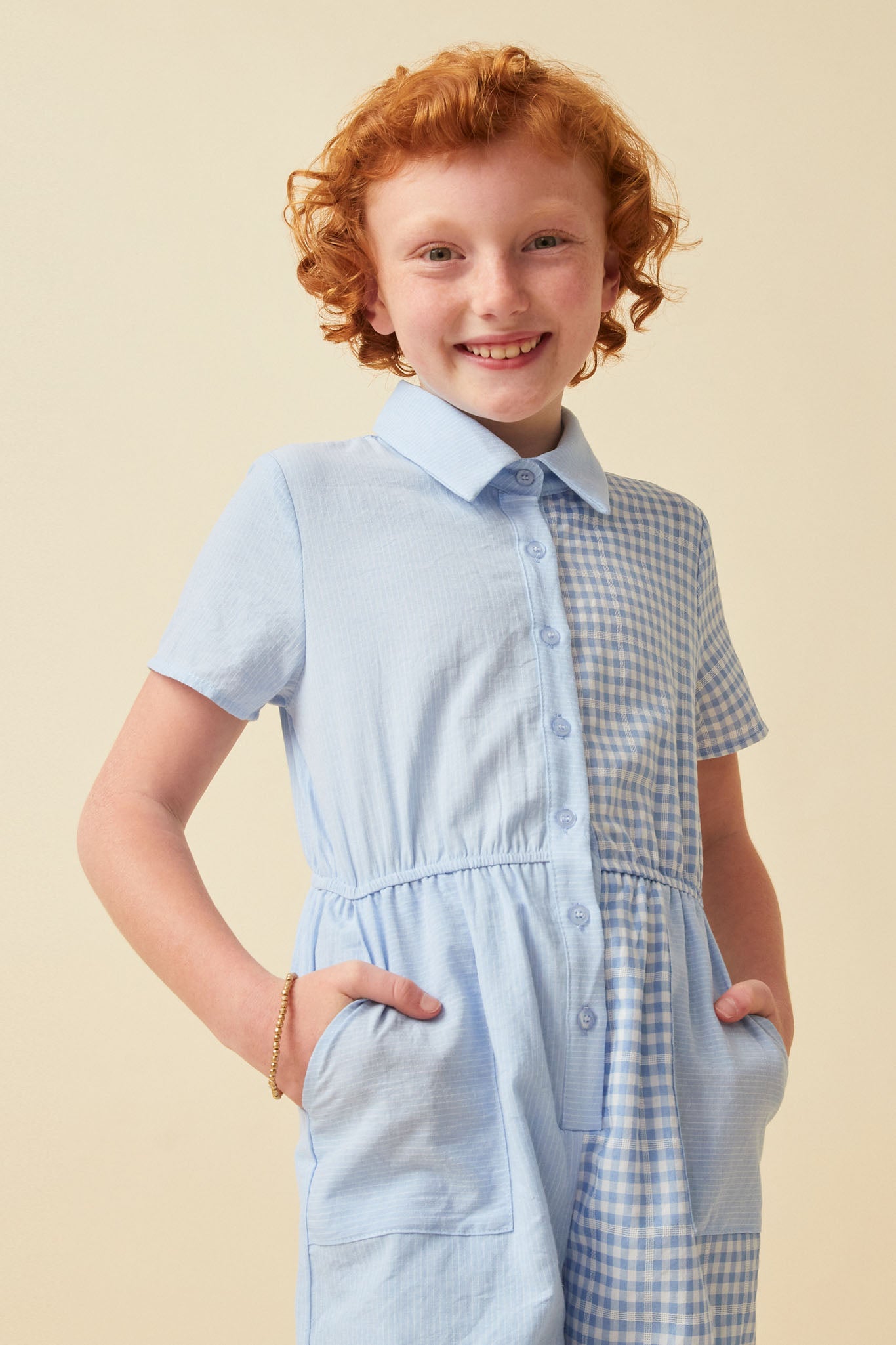 Print Block Collared Jumpsuit