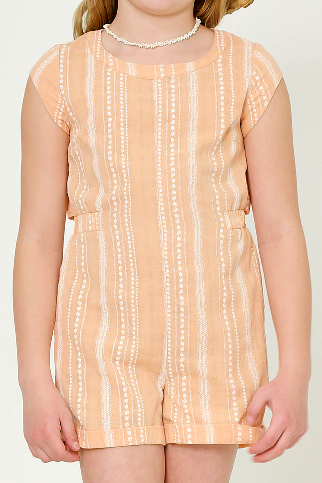 Printed Stripe Cape Back Romper