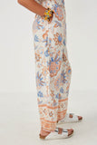 GK1196 Cream Girls Border Print Wide Leg Layered Jumpsuit Side