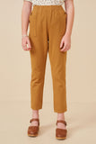 Buttoned Pocket Tapered Twill Pants