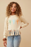 Fringed Graphic French Terry Top