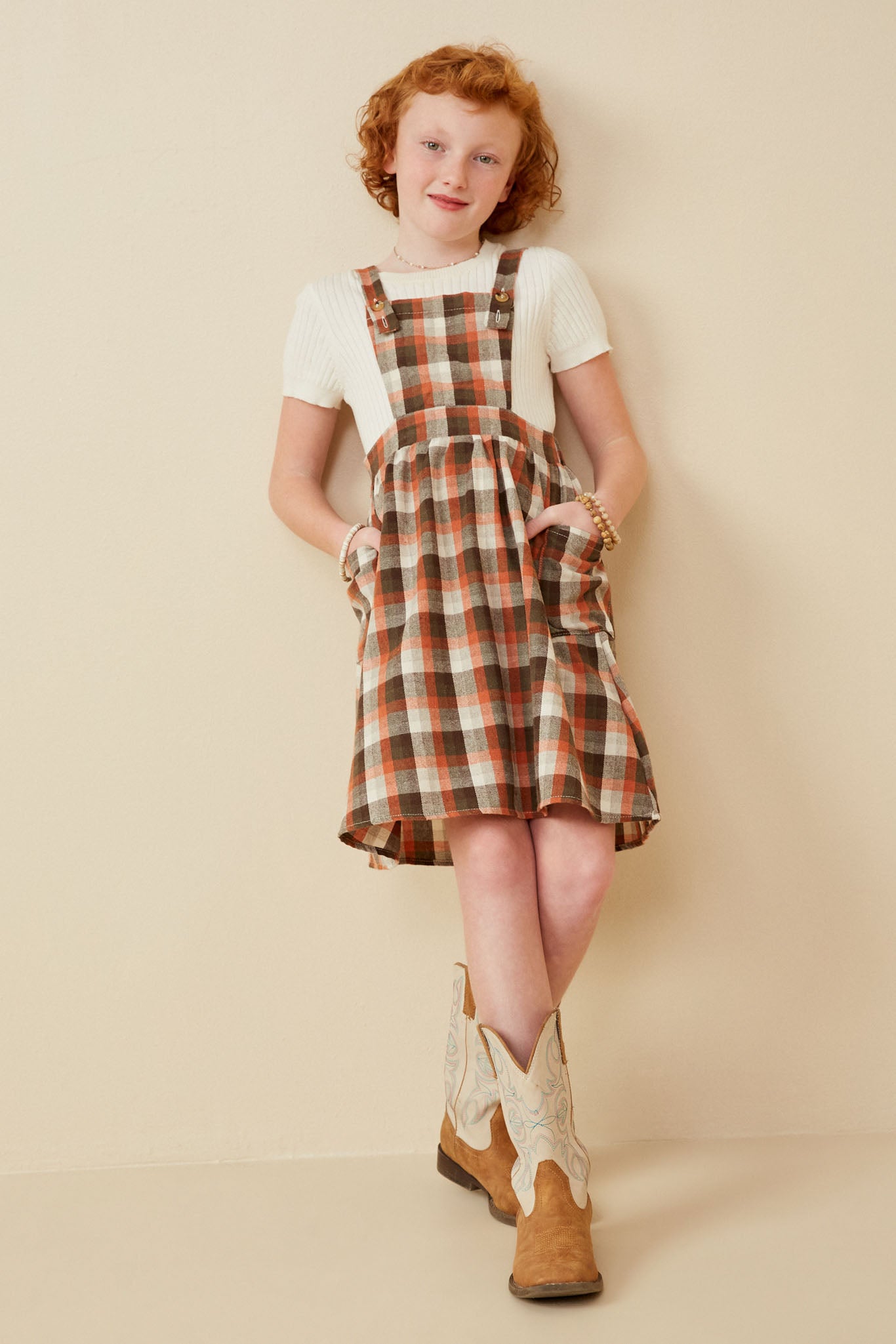 Plaid Patch Pocket Overall